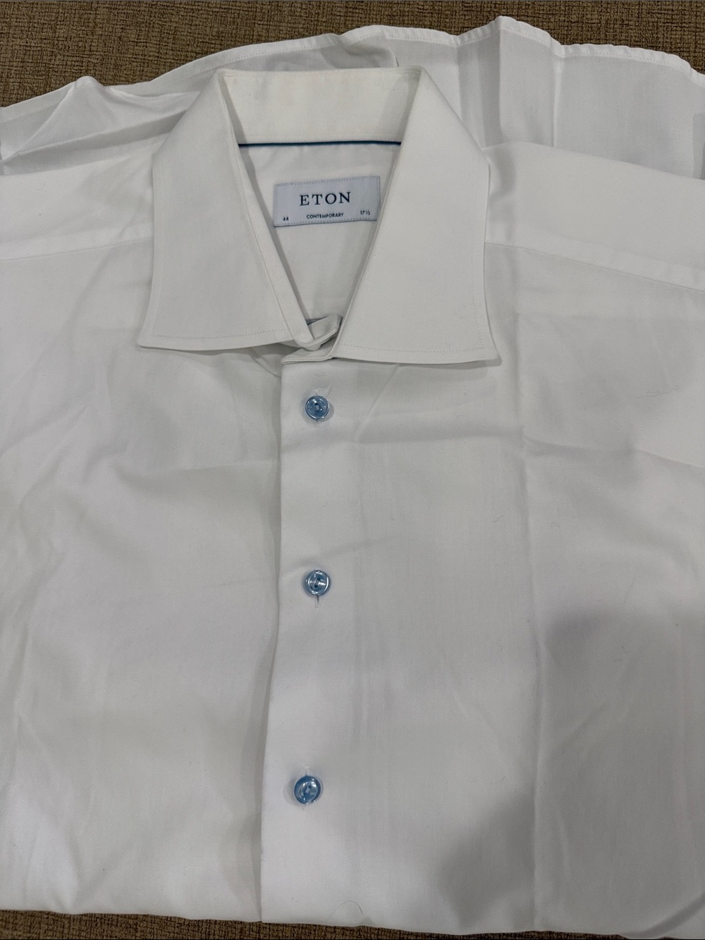 Eton Contemporary White Dress Shirt - Classic Spread Collar 17.5 - 44